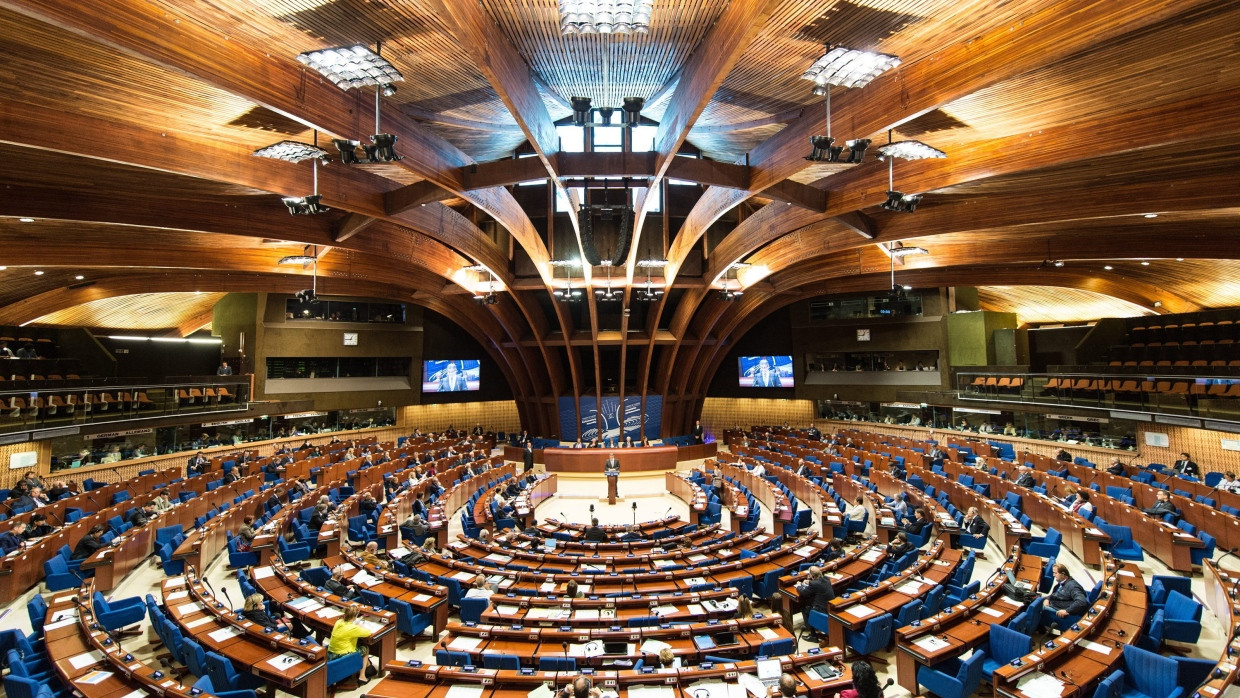 Der Plenarsaal der Parlamentarischen Versammlung des Europarats in Straßburg.