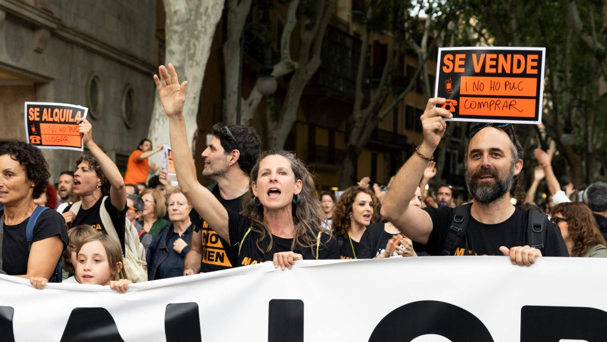 Demonstranten in Palma de Mallorca