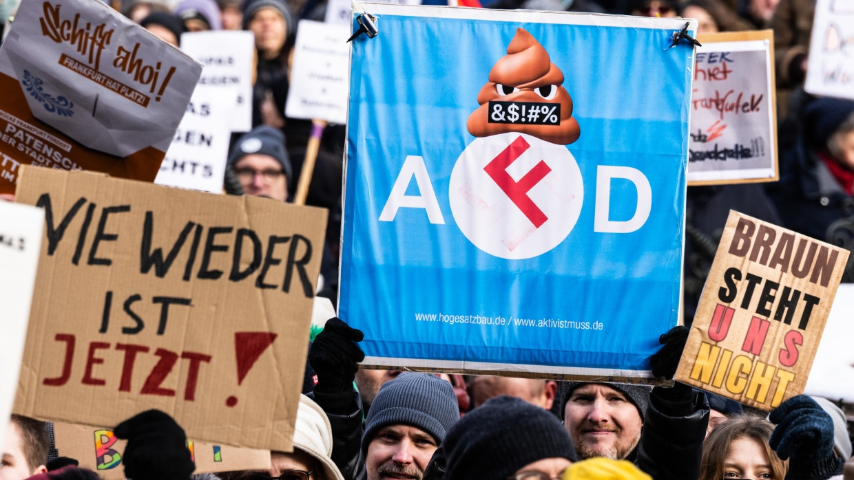 Gemeinsamer Gegner: Die AfD ist Anlass des Protests auch in Frankfurt.