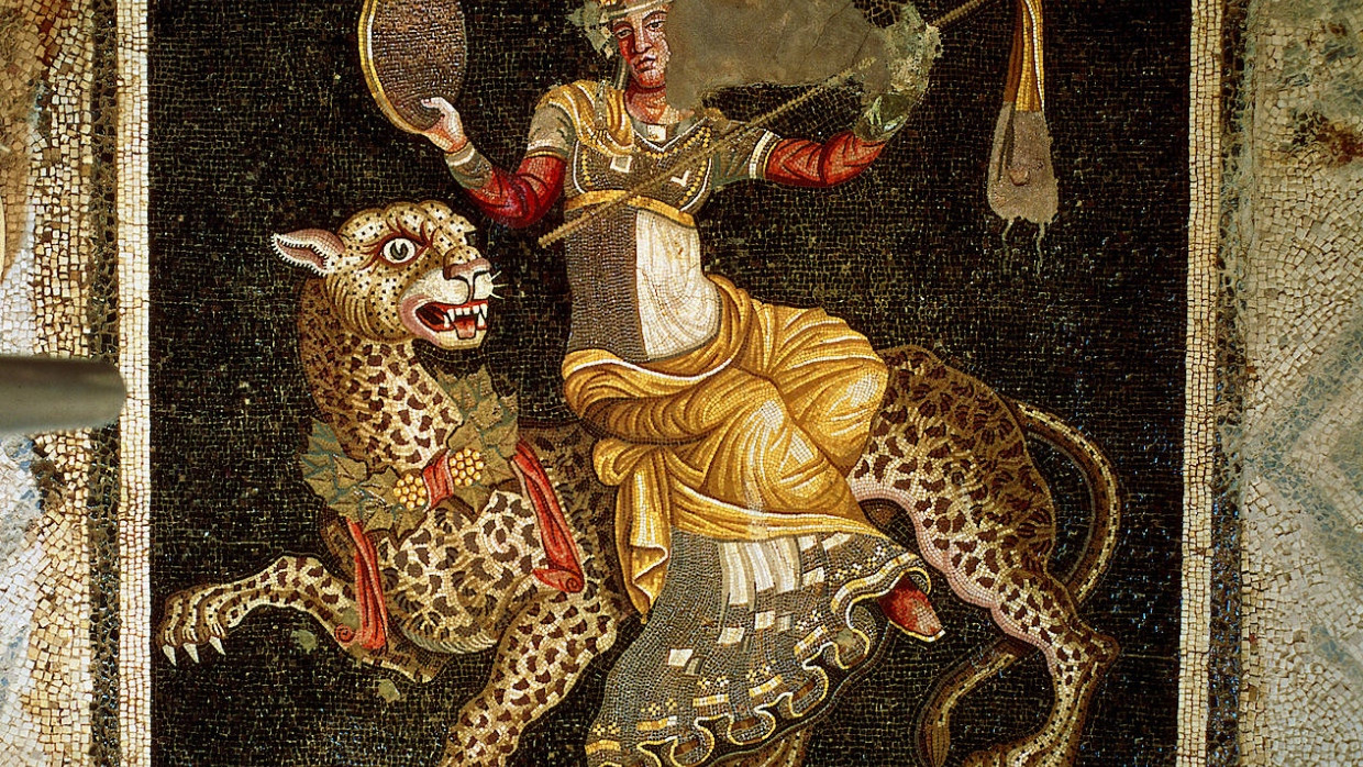 Dionysos, auf einem Leoparden reitend: Mosaik, entstanden um etwa 180 v. Chr., aus Delos