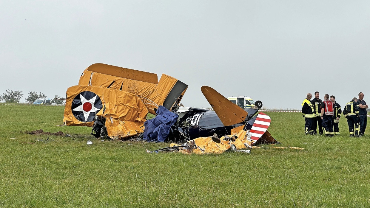 Zerschellt: Die Boeing Stearman an der Absturzstelle