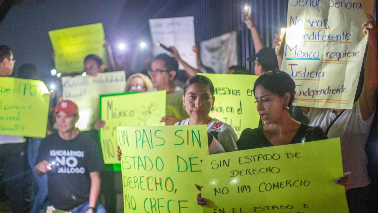 Justizangestellte protestieren vergangene Woche in der Stadt Monterrey.