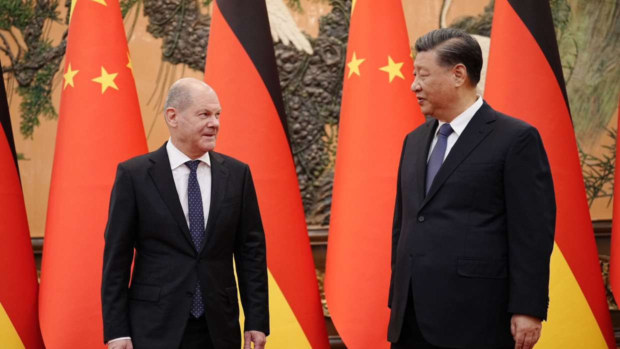 Olaf Scholz zu Besuch bei Xi Jinping im November 2022.