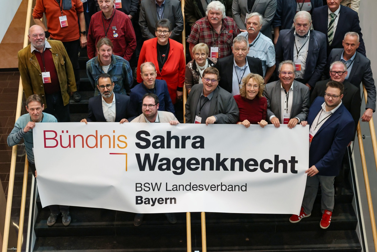 Gruppenfoto des bayerischen Landesverbandes des BSW am Samstag