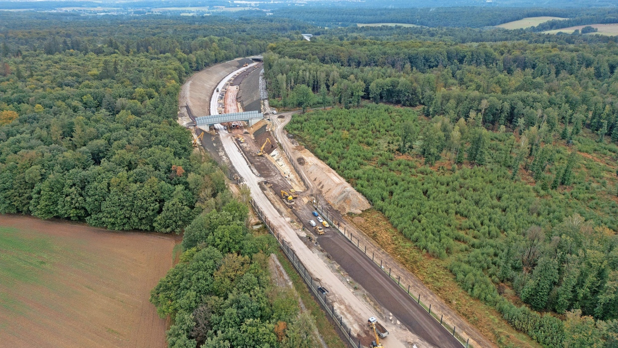 Langzeitprojekt: Seit den Siebzigerjahren wird der Bau der A49 – hier der besonders umstrittene Abschnitt im Dannenröder Forst in Mittelhessen – diskutiert.