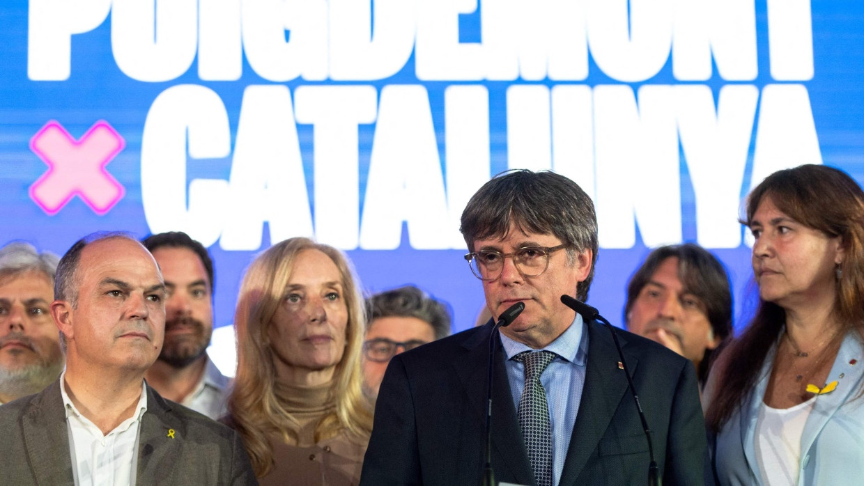 Carles Puigdemont am Abend der katalanischen Regionalwahl in Argelès-sur-Mer