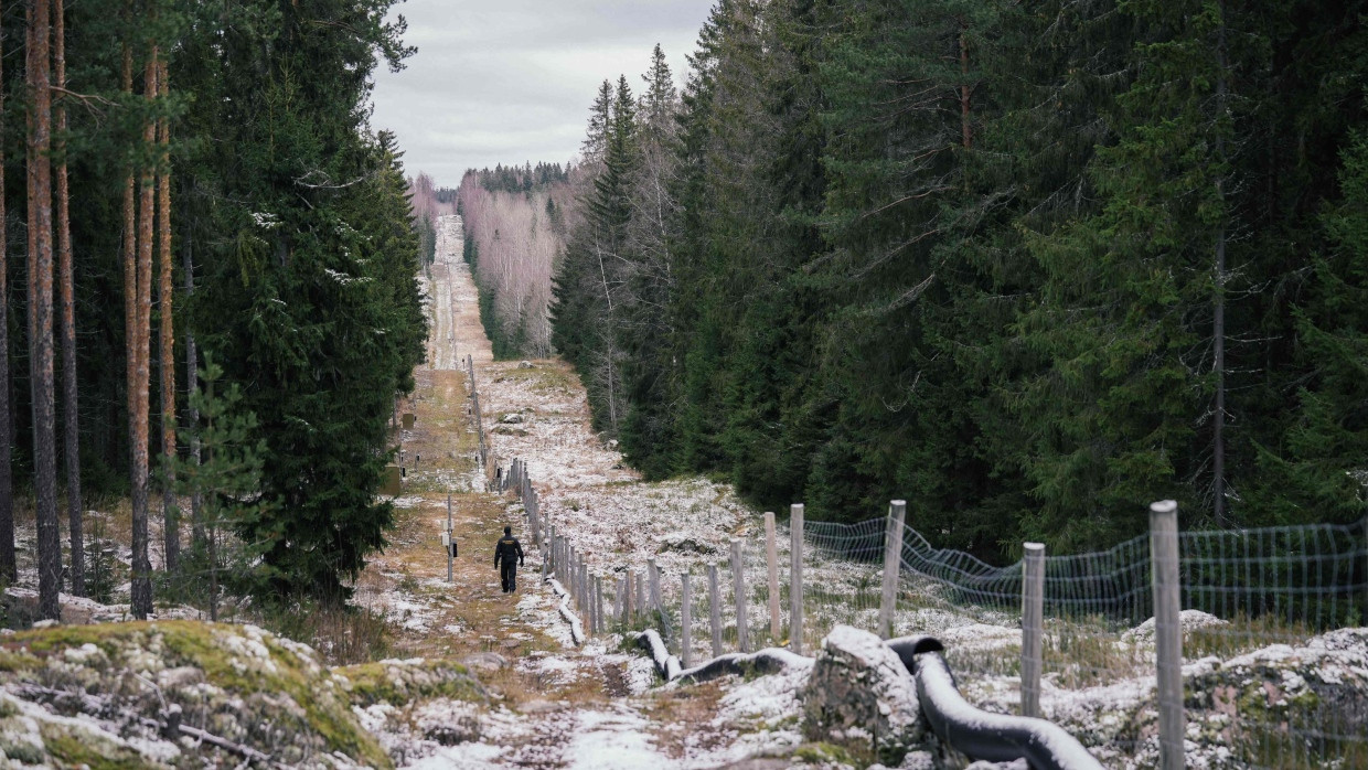 Die Grenze zwischen Finnland und Russland