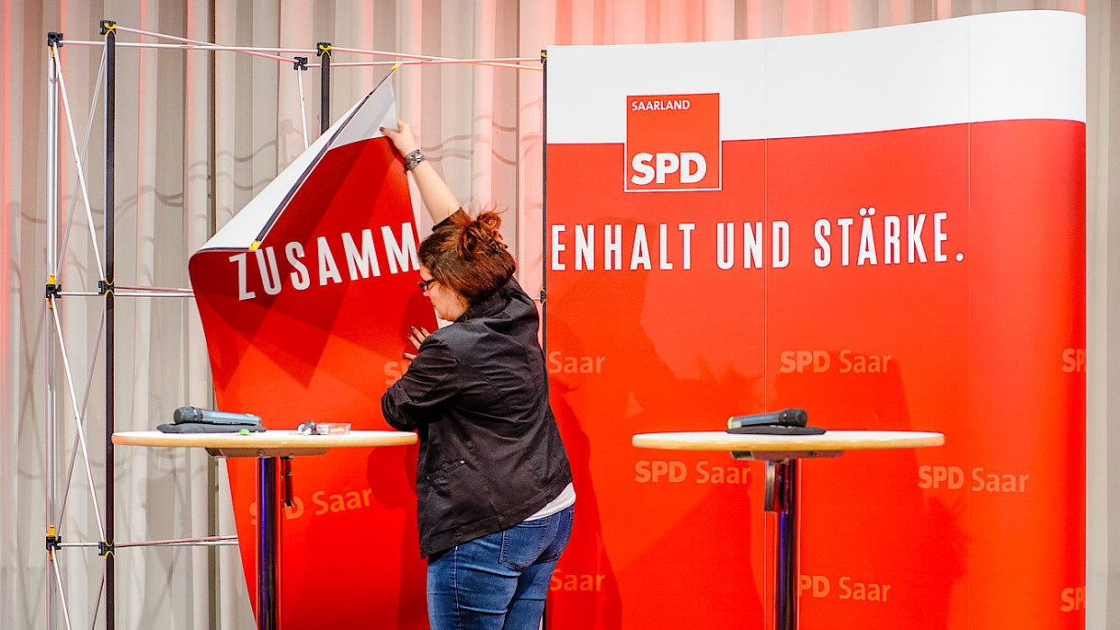 Aufräumen nach der SPD-Wahlparty