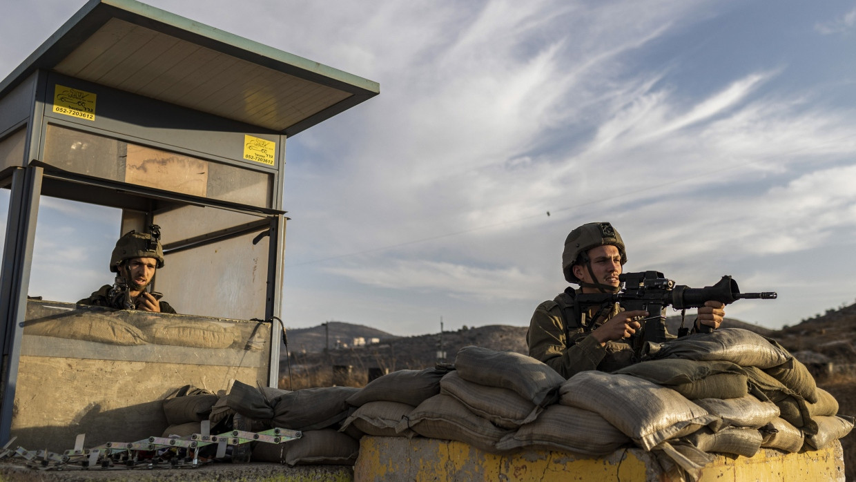 Israelischer Militärkontrollpunkt in der Nähe von Nablus