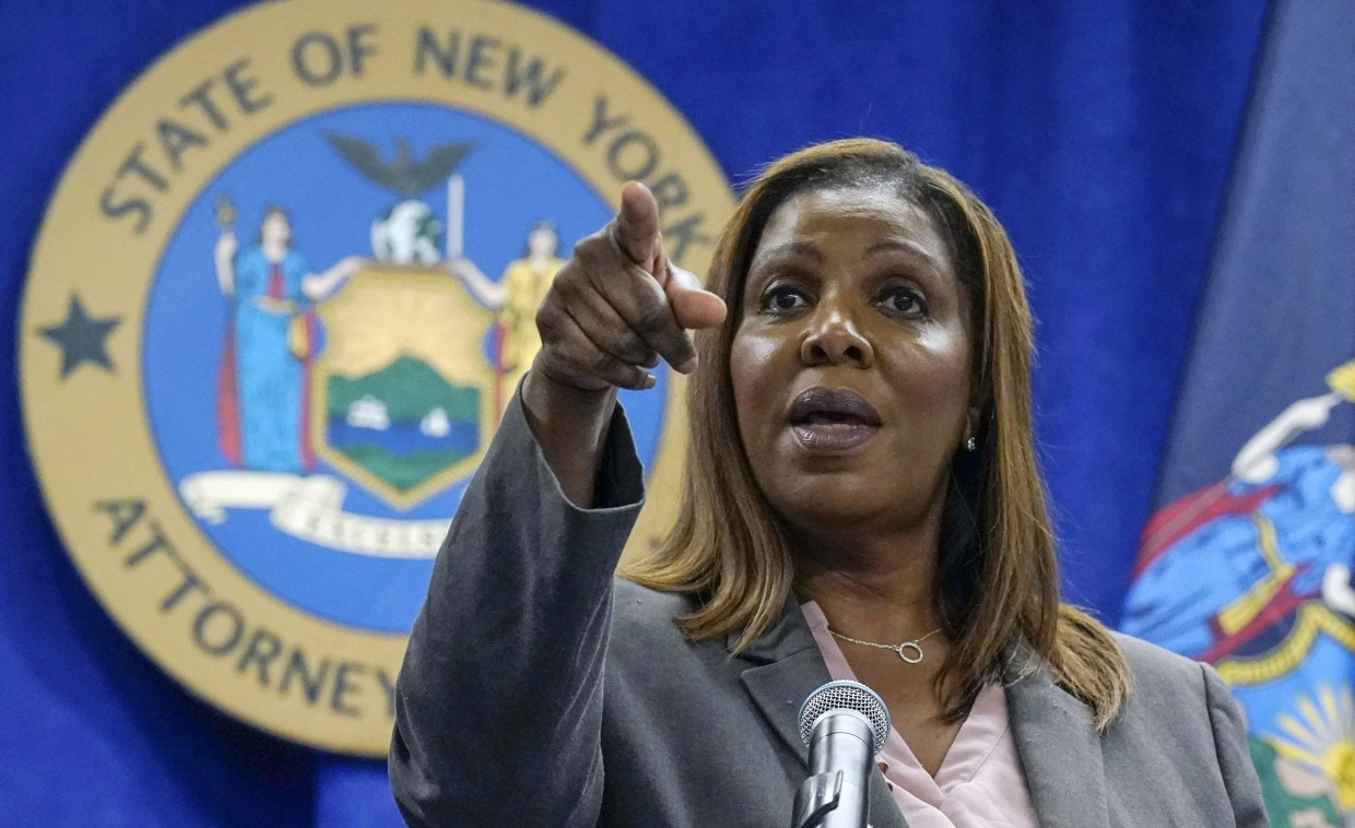 Konkrete Vorwürfe gegen Trumps Geschäftsgebaren: die New Yorker Generalstaatsanwältin Letitia James in einer Pressekonferenz im Mai 2021