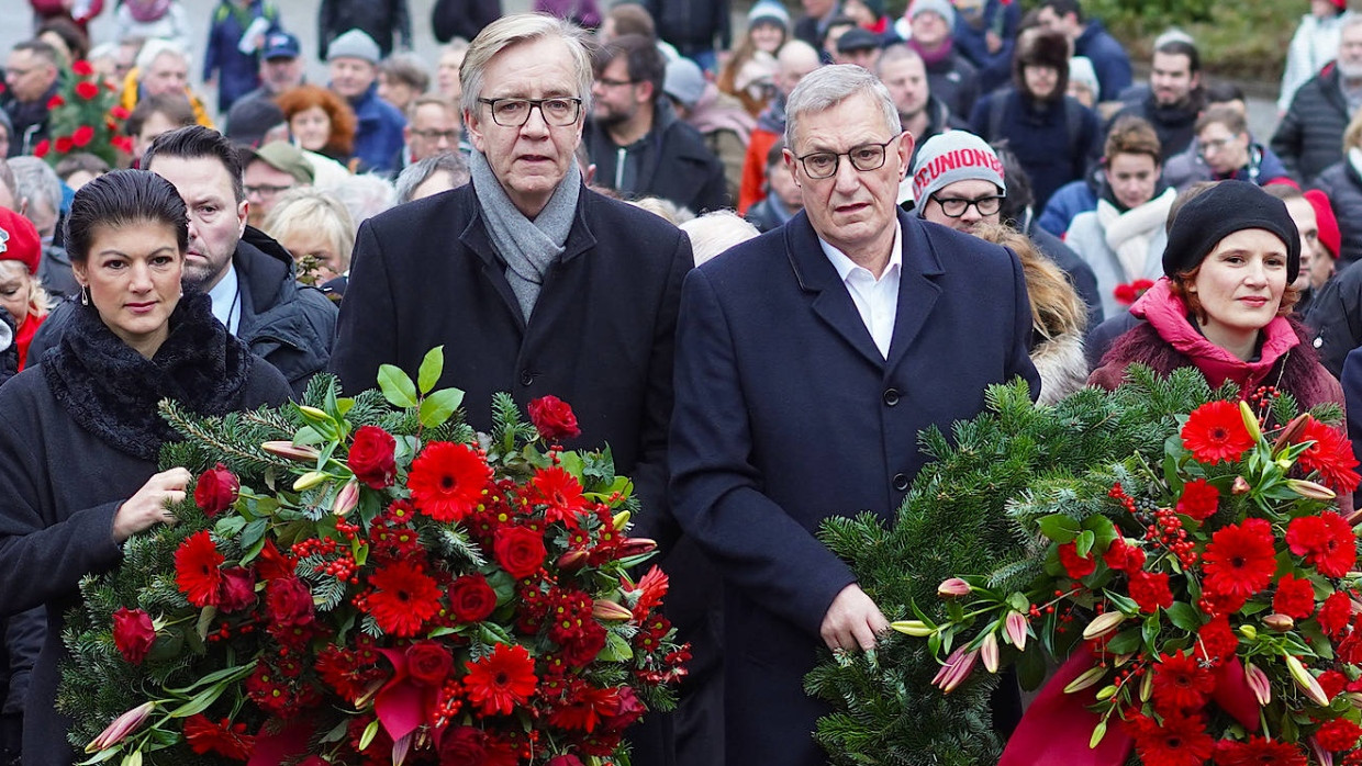 Noch zu viert: Sahra Wagenknecht, Dietmar Bartsch, Bernd Riexinger und Katja Kipping gedachten im Januar dieses Jahres Rosa Luxemburg in Berlin.