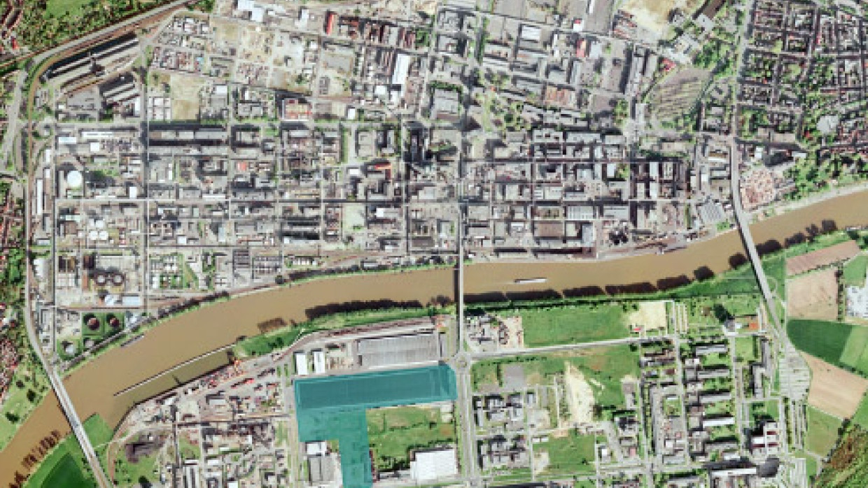 Auf das grün hervorgehobene rechteckige Areal im Industriepark Höchst soll die Ticona umziehen