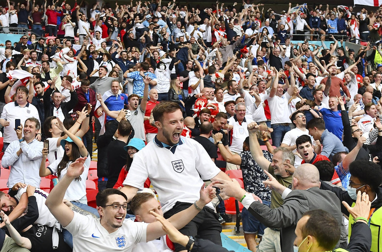 Fans bei der Fußball-EM, England-Deutschland im Londoner Wembley-Stadion