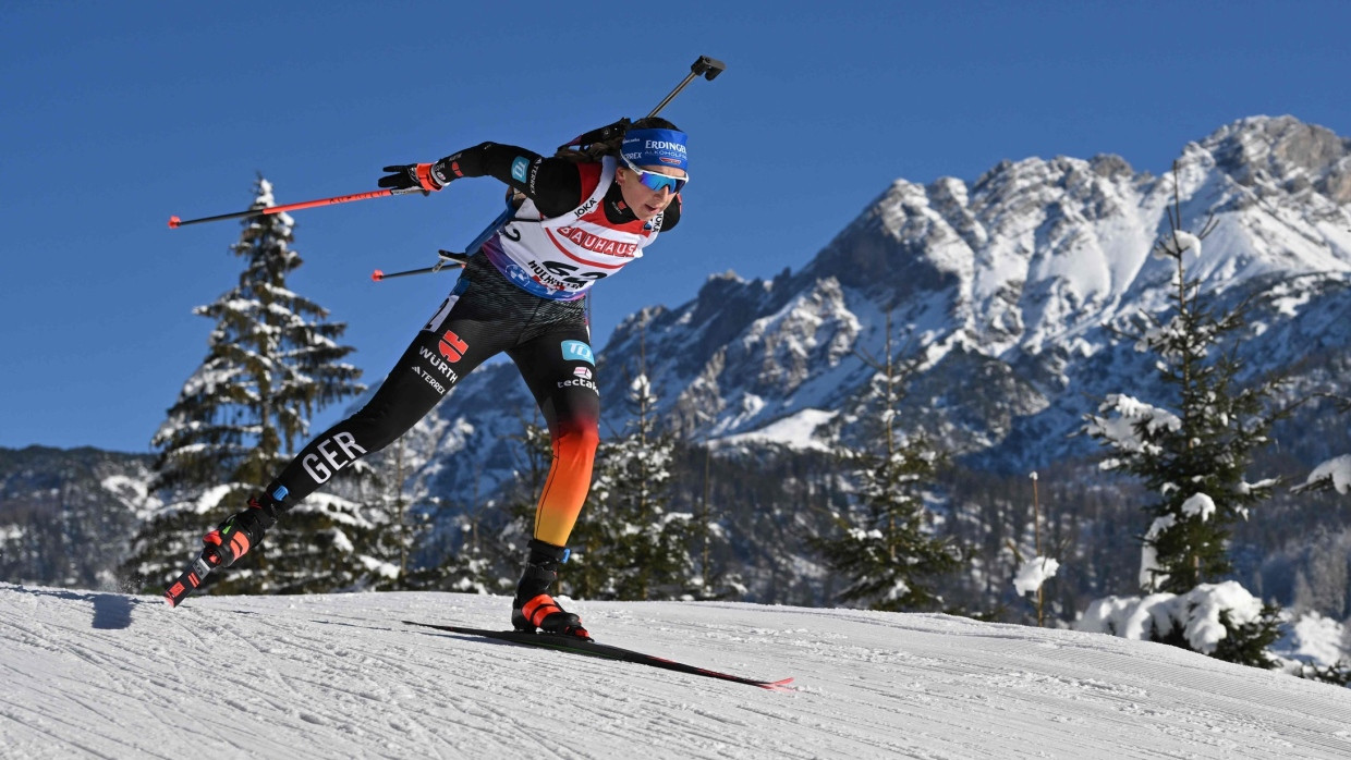 Machte Tempo: Franziska Preuß beim Biathlon-Sprint in Hochfilzen