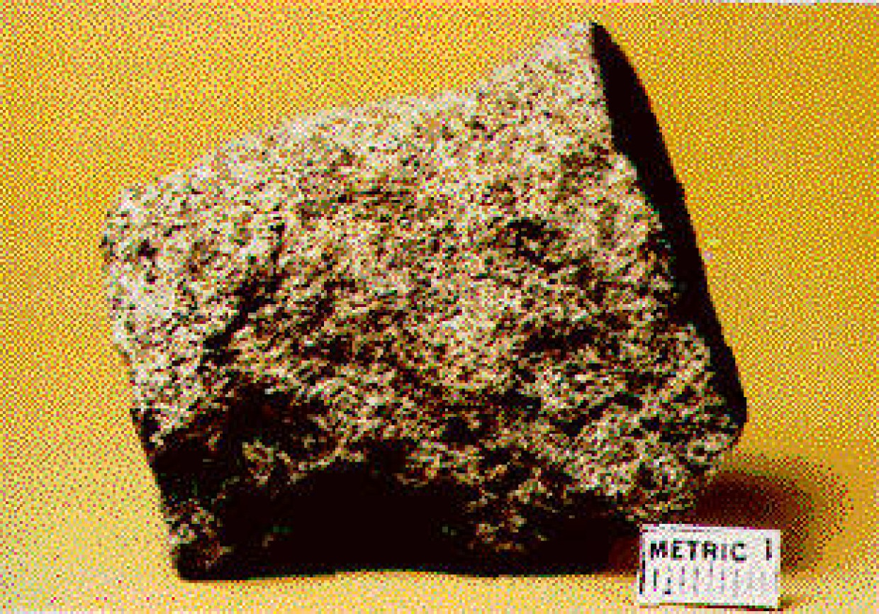 Marsmeteorit Nakhla, gefunden 1911 in Ägypten in der Nähe von Nahkla.