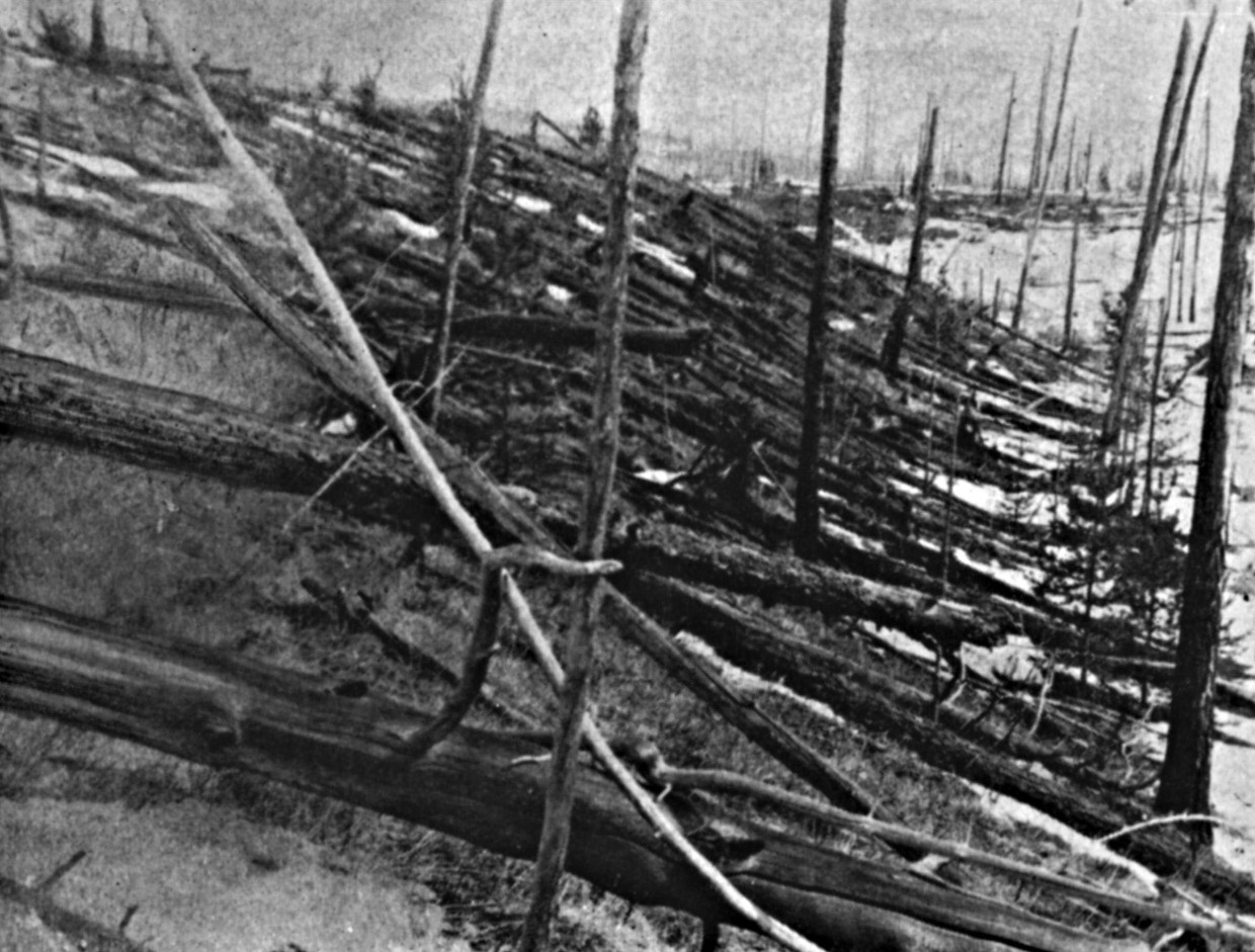 Flurschaden an der Steinigen Tunguska: Angerichtet von einem in der Luft zerborstenen Asteroiden im Jahre 1908.