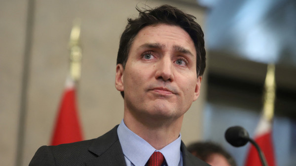 Kanadas Premierminister Justin Trudeau bei Pressekonferenz zum Zollstreit am Samstag in Ottawa.