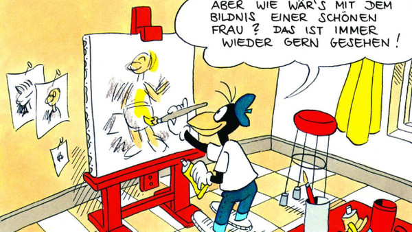 Alex malt - wie es sein Schöpfer Bernd Pfarr auch selbst so gerne tat: Seite 44 aus dem Comic.