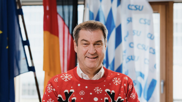 Ist an Weihnachten immer für einen Scherz zu haben: Bayerns Ministerpräsident Markus Söder (CSU)