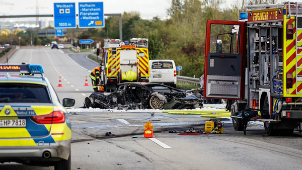 Raser-Prozess in Frankfurt: Bei dem tödlichen Unfall auf der Autobahn 66 nahe Hofheim im Oktober 2020 starb eine Frau.