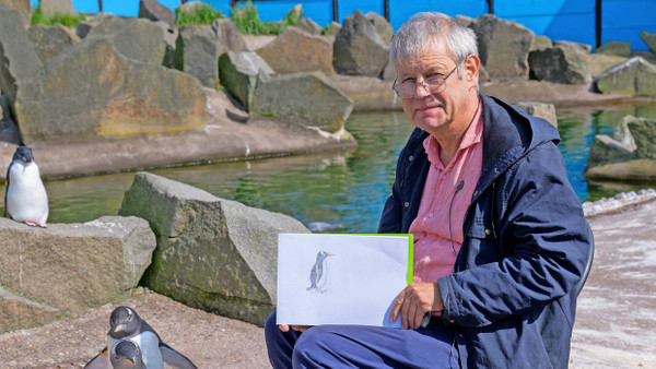 Für sein jüngstes Buch „Ponti Pento: Die Abenteuer eines Pinguins“ war Axel Scheffler sogar im Zoo von Edinburgh.