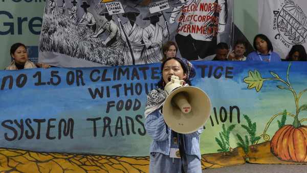 Klimaaktivisten demonstrieren in Baku