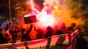 Protest gegen die Ausgangssperre