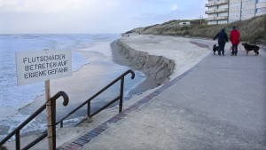 Strand auf Wangerooge fast komplett weggespült