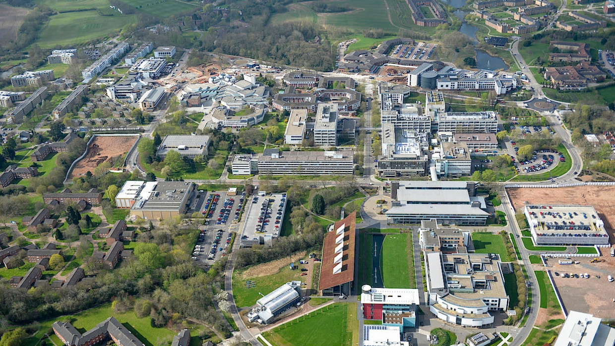 Im Grünen: Der Campus der Warwick University, Partnerhochschule der TU Darmstadt