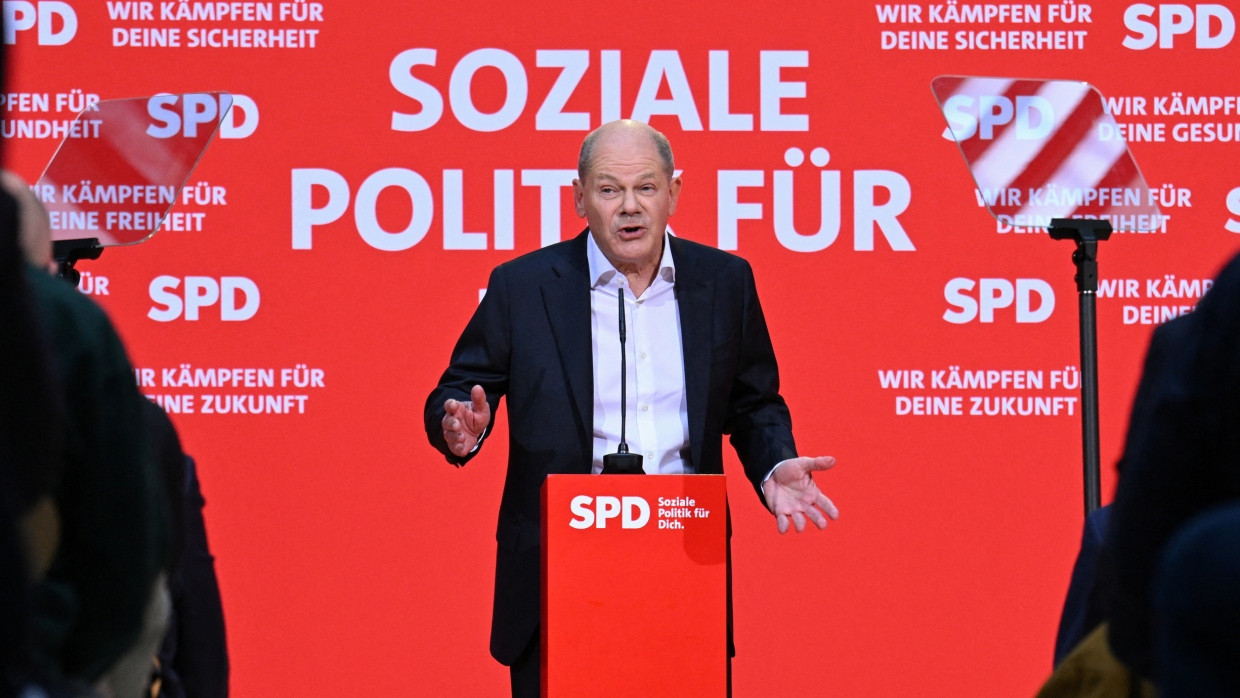 Bundeskanzler Olaf Scholz am Samstag in der Berliner Parteizentrale der SPD