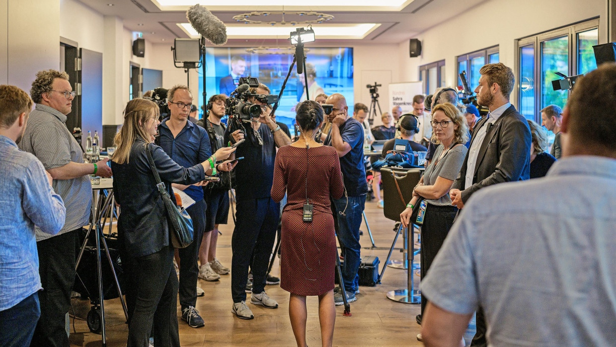 Sahra Wagenknecht am Abend des 1. September in Erfurt