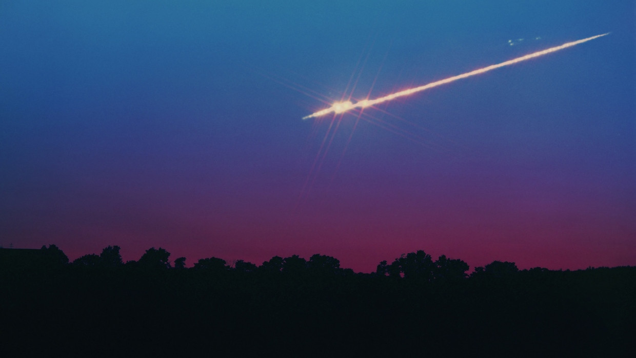 Ein Feuerball am Himmel von Yellow Springs in Ohio im September 1994