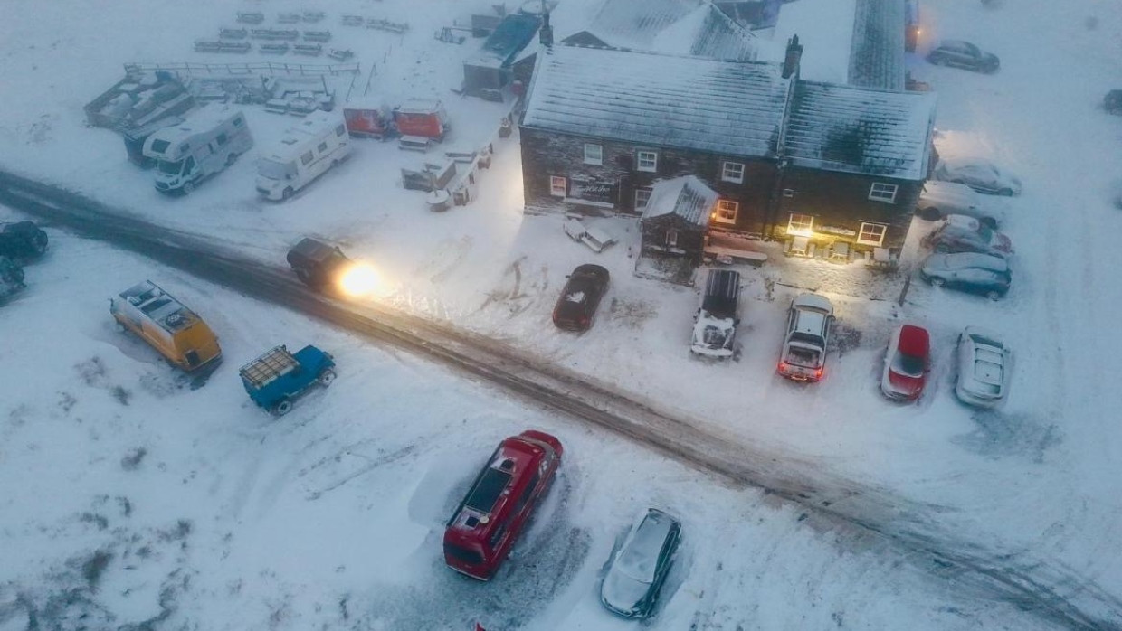 Seit Samstagabend sitzen die Menschen im Tan Hill Inn im Yorkshire Dales Nationalpark fest.