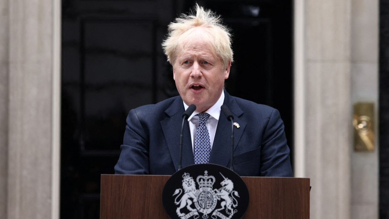 Hier bleibt er nicht mehr lange: Boris Johnson am Donnerstag vor seinem Amtssitz in der Downing Street