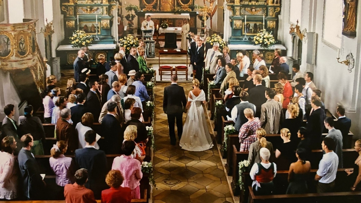 Eine schöne Erinnerung: Andrea und David bei ihrer Hochzeit