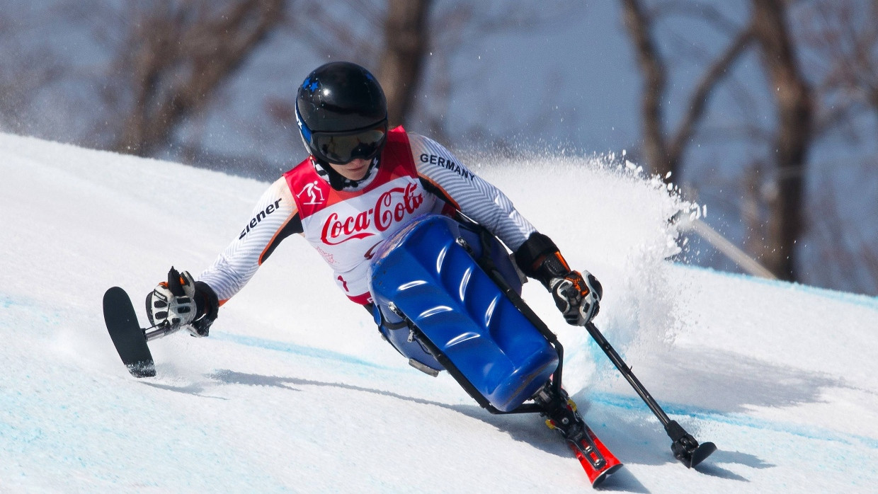 Anna Schaffelhuber bei ihrem Rennen in Pyeongchang.