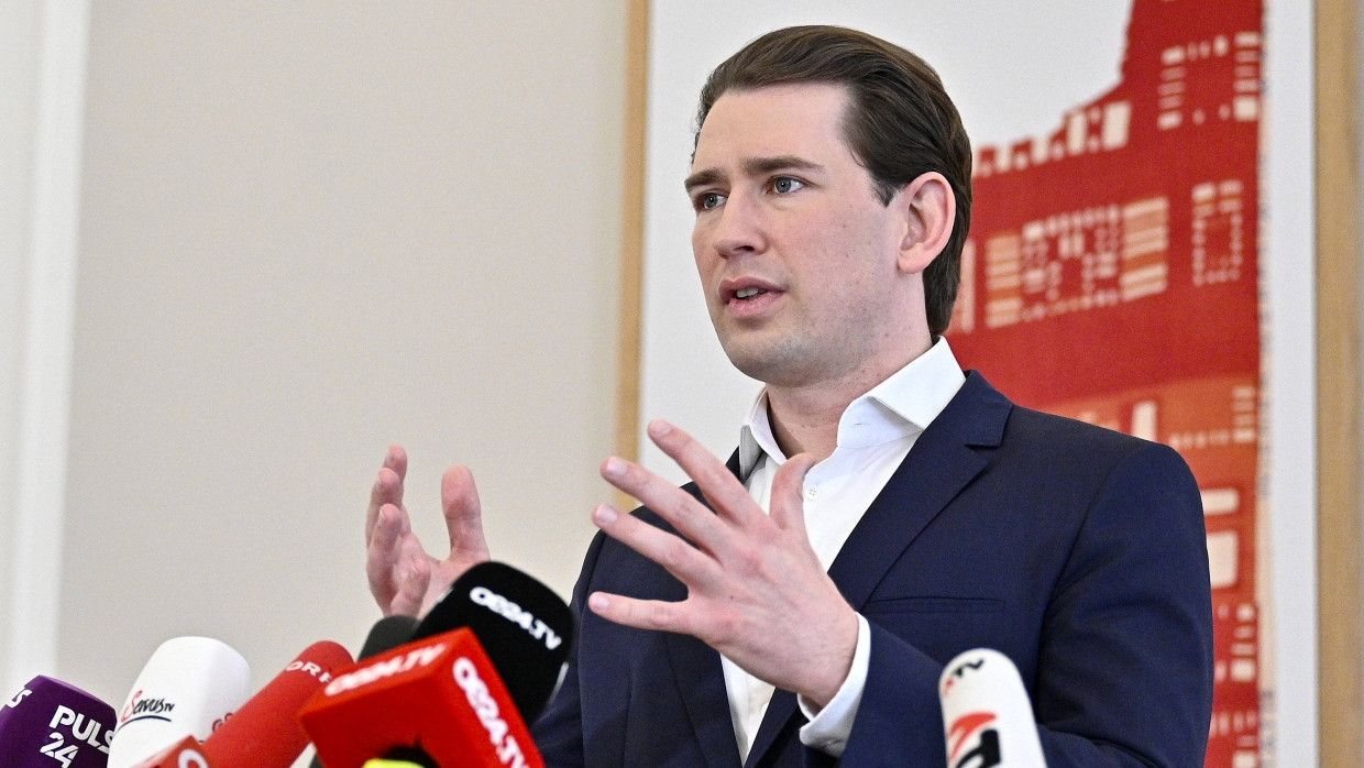 Österreichs Bundeskanzler Sebastian Kurz bei einer Pressekonferenz am 1. April in Wien