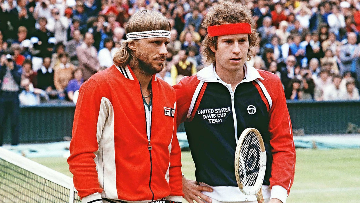 Als Tennisspieler Popstars wurden: Björn Borg (links) und John McEnroe vor dem Wimbledon-Finale 1980