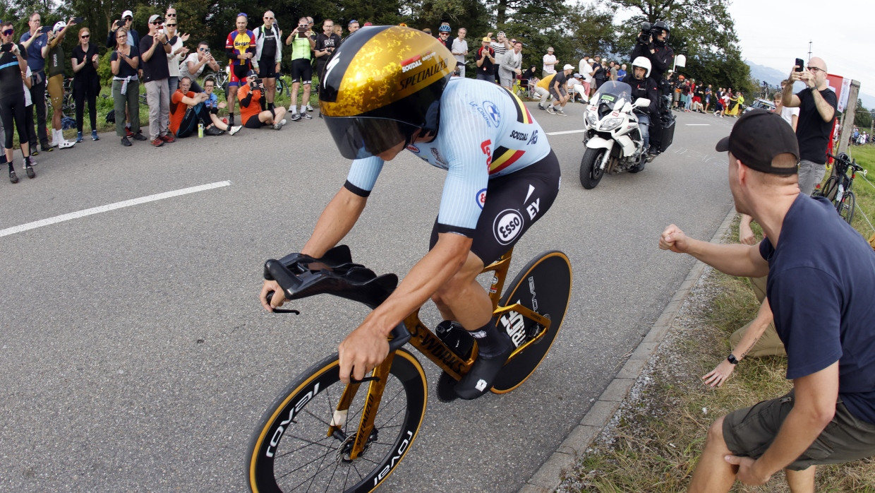 Rasanter Ritt: Remco Evenepoel ist nicht zu bremsen.