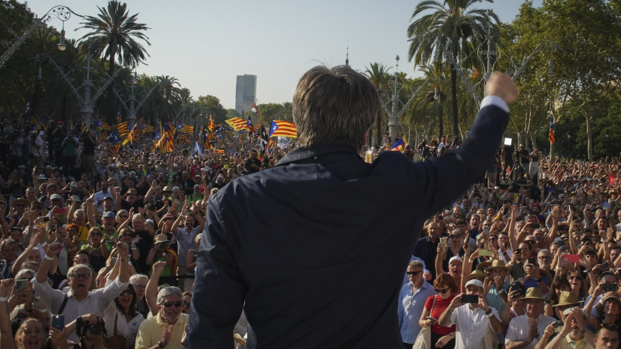 Er war wieder da: Carles Puigdemont am Donnerstag in Barcelona