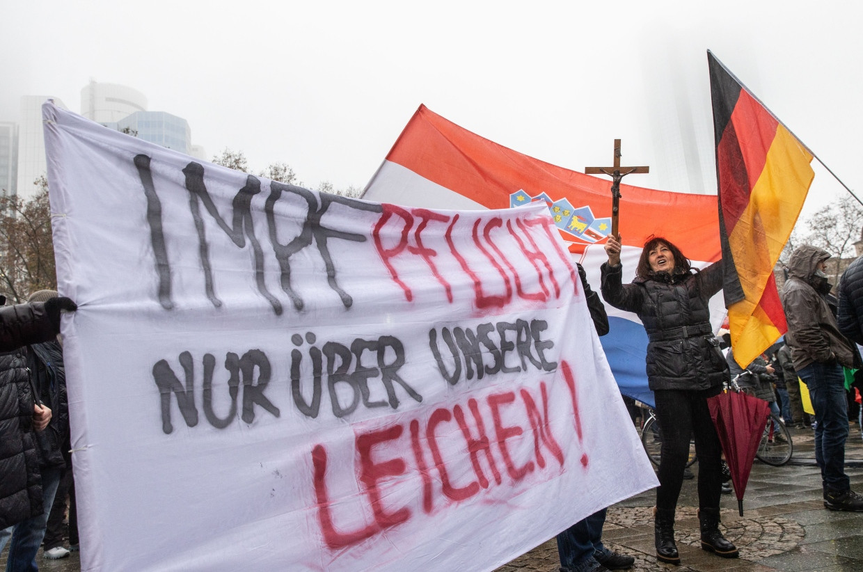 Querdenker-Demo in Frankfurt, Dezember 2021