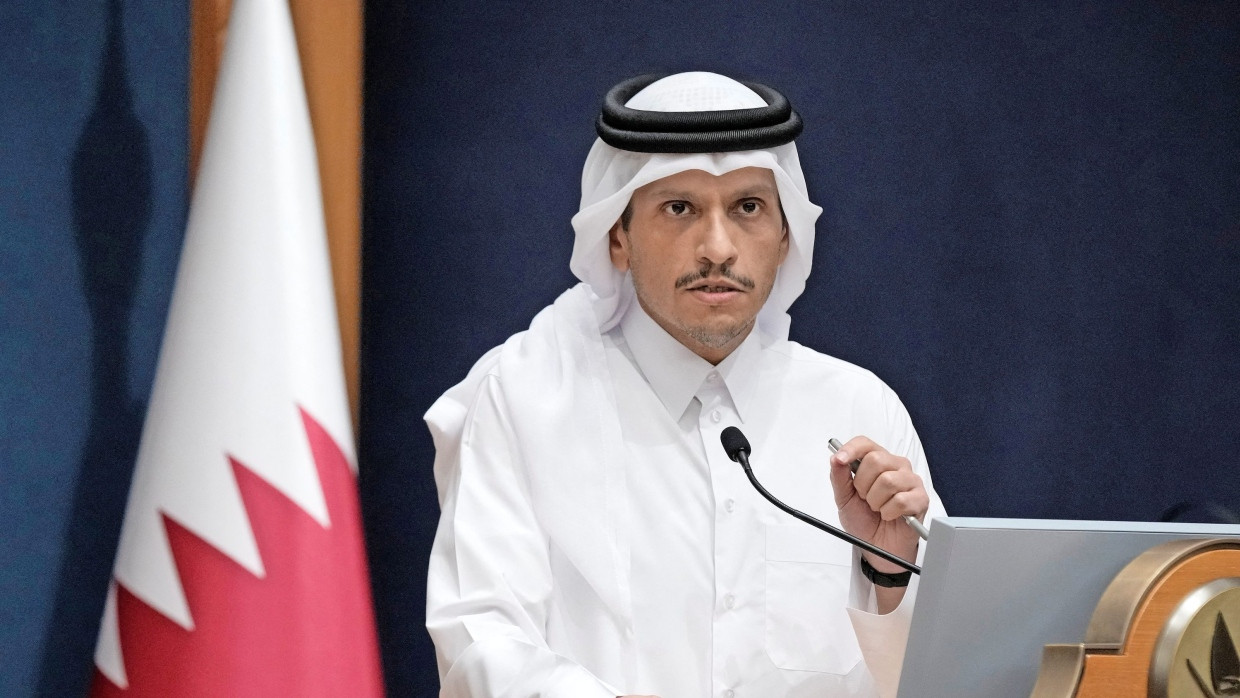 Muhammed bin Abdulrahman Al Thani am 13. Oktober nach einem Treffen mit US-Außenminister Antony Blinken