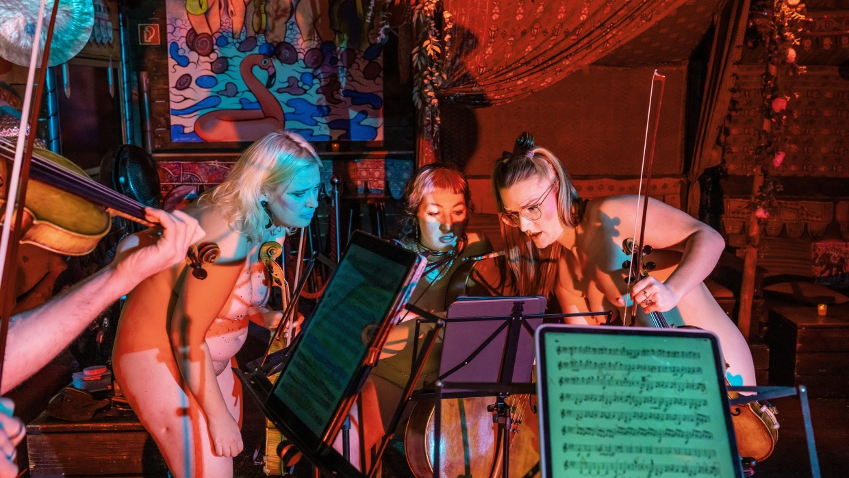 Das „Naked String Quartet“ Mitte ­November im Berliner KitKatClub