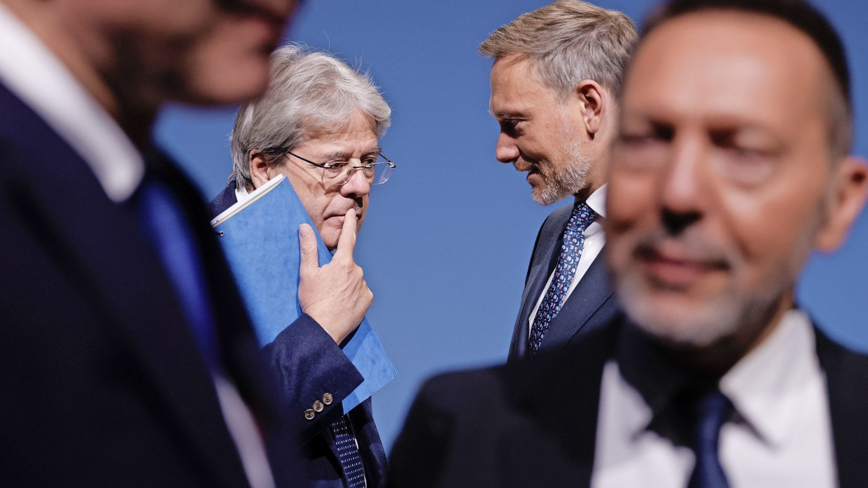 EU-Kommissar Paolo Gentiloni und Bundesfinanzminister Christian Lindner (FDP) in Stockholm