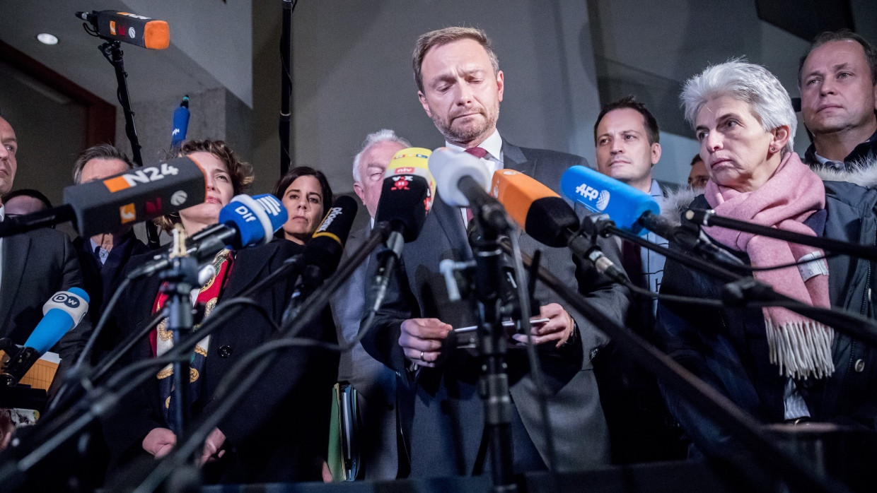 Damals in der Opposition geblieben: FDP-Chef Lindner verkündet 2017 in Berlin das Ende der Jamaika-Gespräche