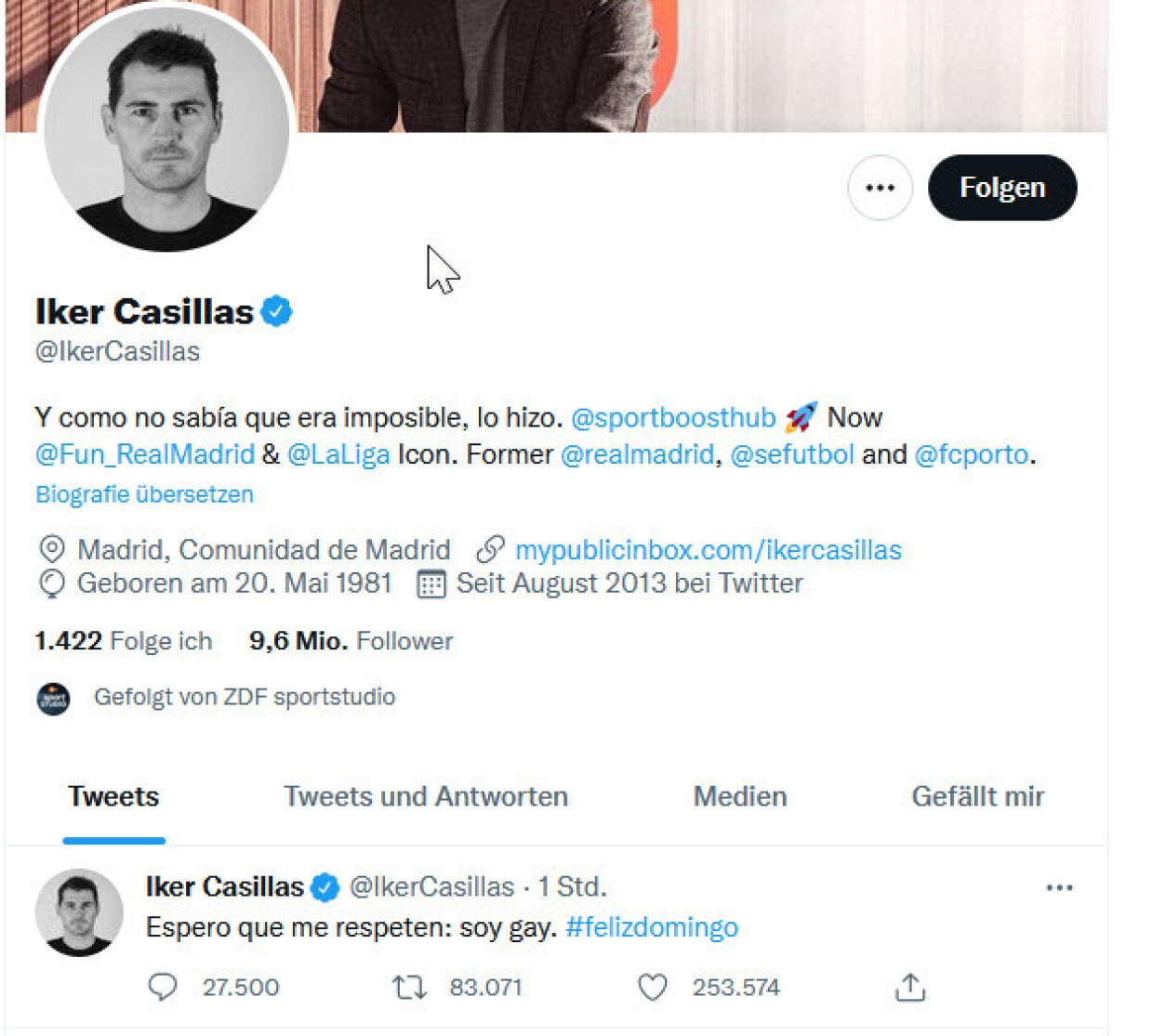 Iker Casillas: „Ich hoffe, ihr respektiert mich: Ich bin schwul“