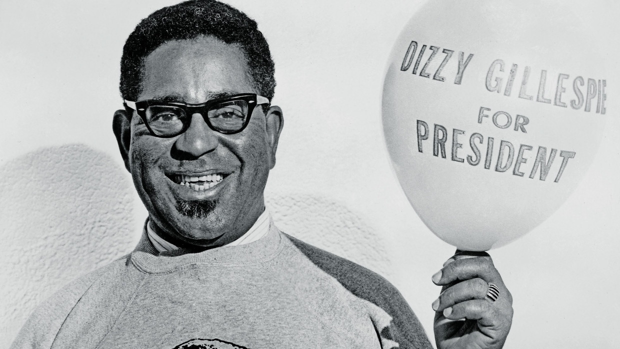 Er wollte das Weiße Haus zum Haus des Blues machen, aber er kam zu früh: Dizzy Gillespie als Kandidat 1964.