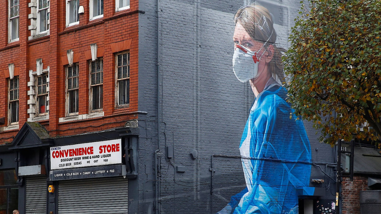 Eine Straße in Manchester am Montag