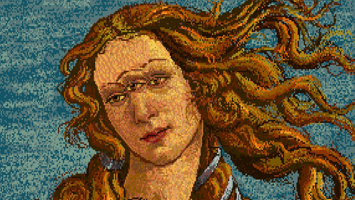 Diese Variante der „Venus“ von Sandro Botticelli wurde offenbar 1985 von Andy Warhol auf einem Amiga-Computer gemalt.