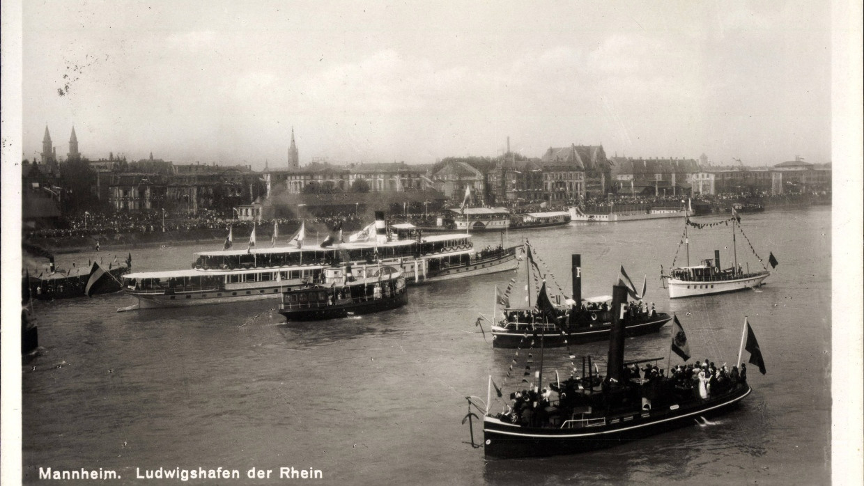 Natürliche Grenze der besetzten Zone: Der Rhein bei Mannheim.